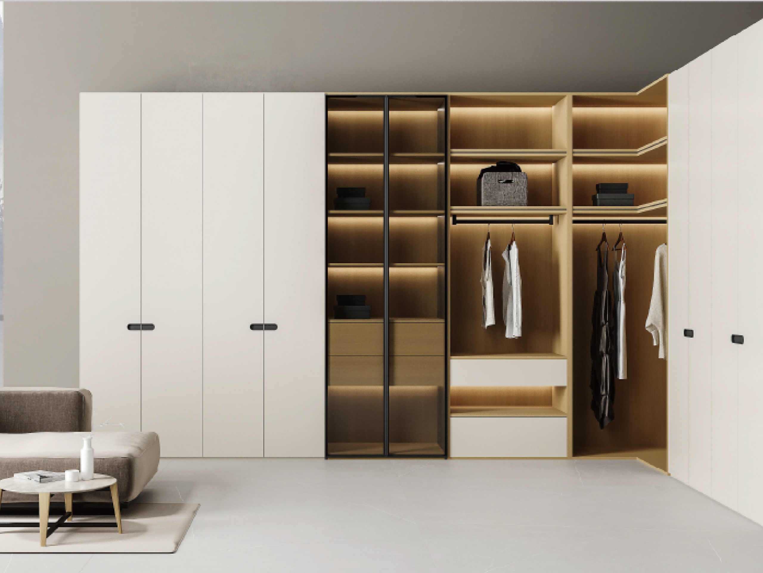 Nordic Modern Light Shade Natural Texture Whole House Custom Cabinetry-PENINSULA