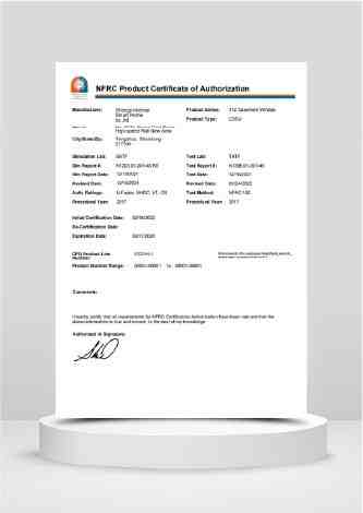 Thermal Performance Certification for Windows