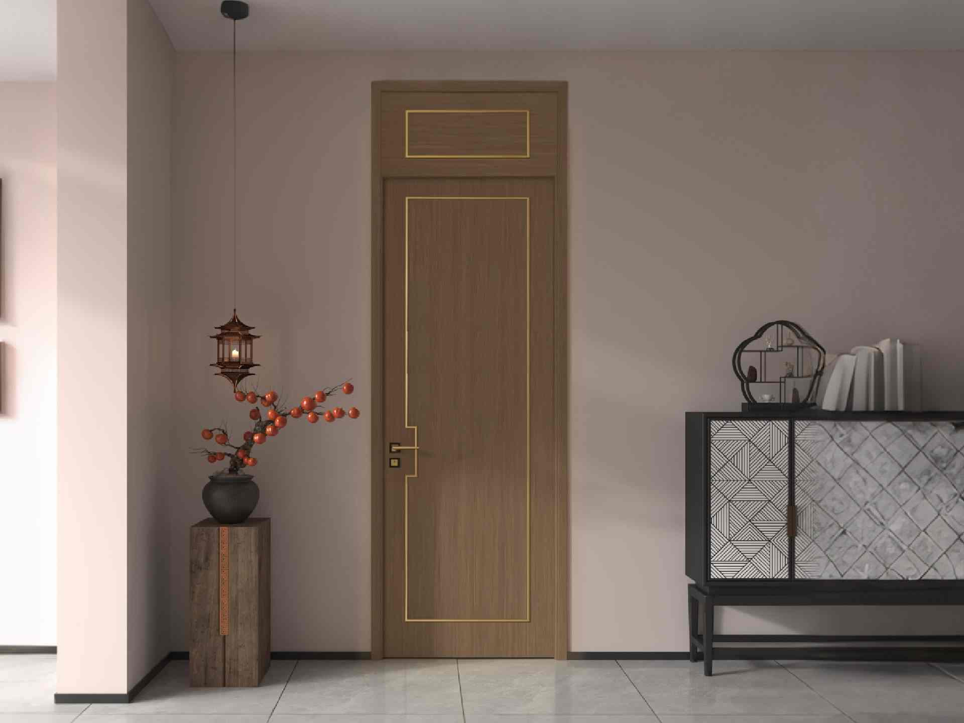Deep Walnut Straight-Grain WPC Door - AL005