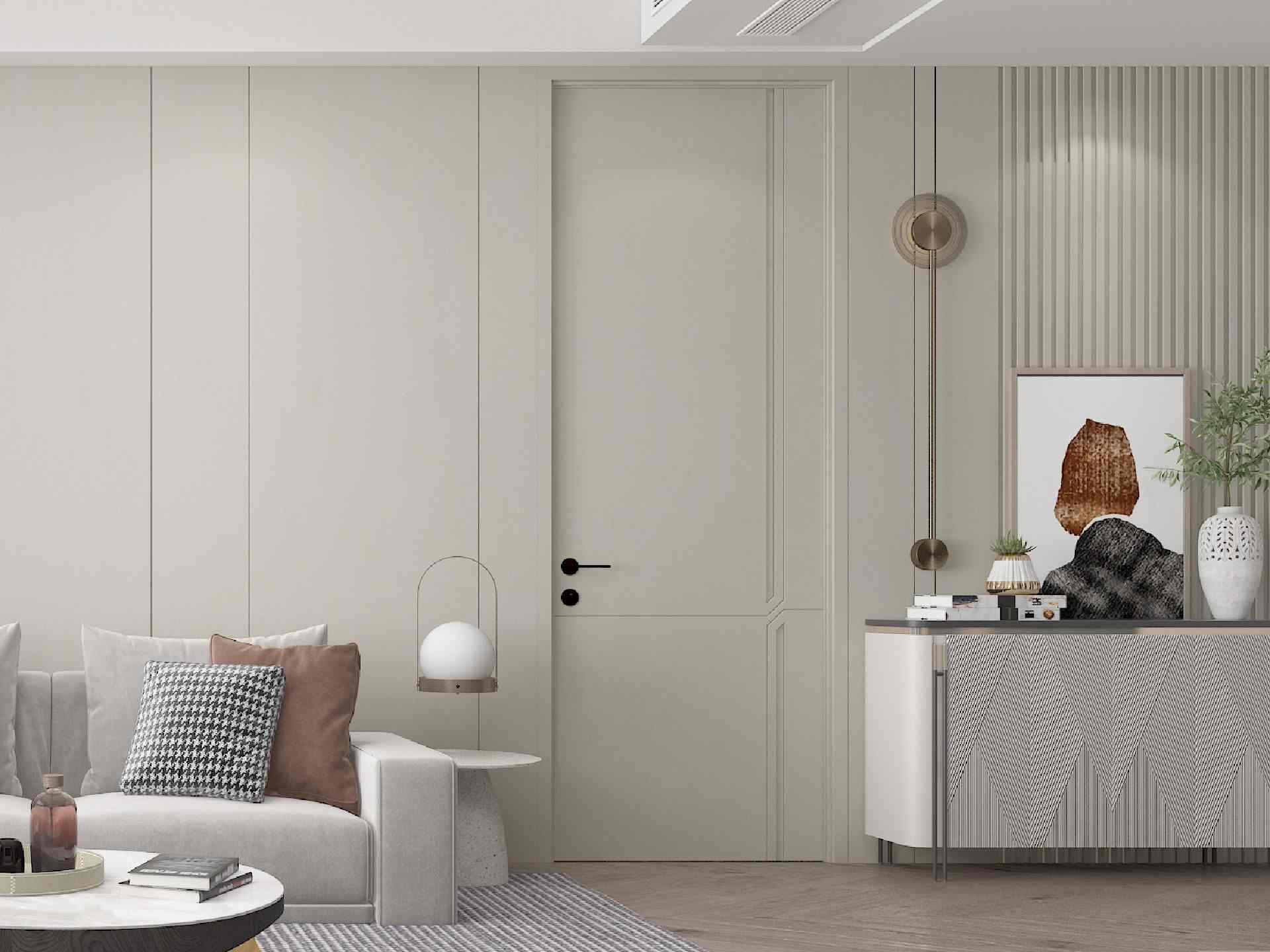 Warm Grey Solid Color PVC Interior Door - MD-1220A