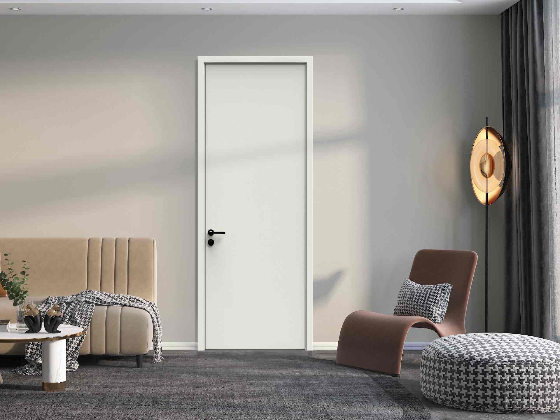 White matte flat interior door - MD flat door