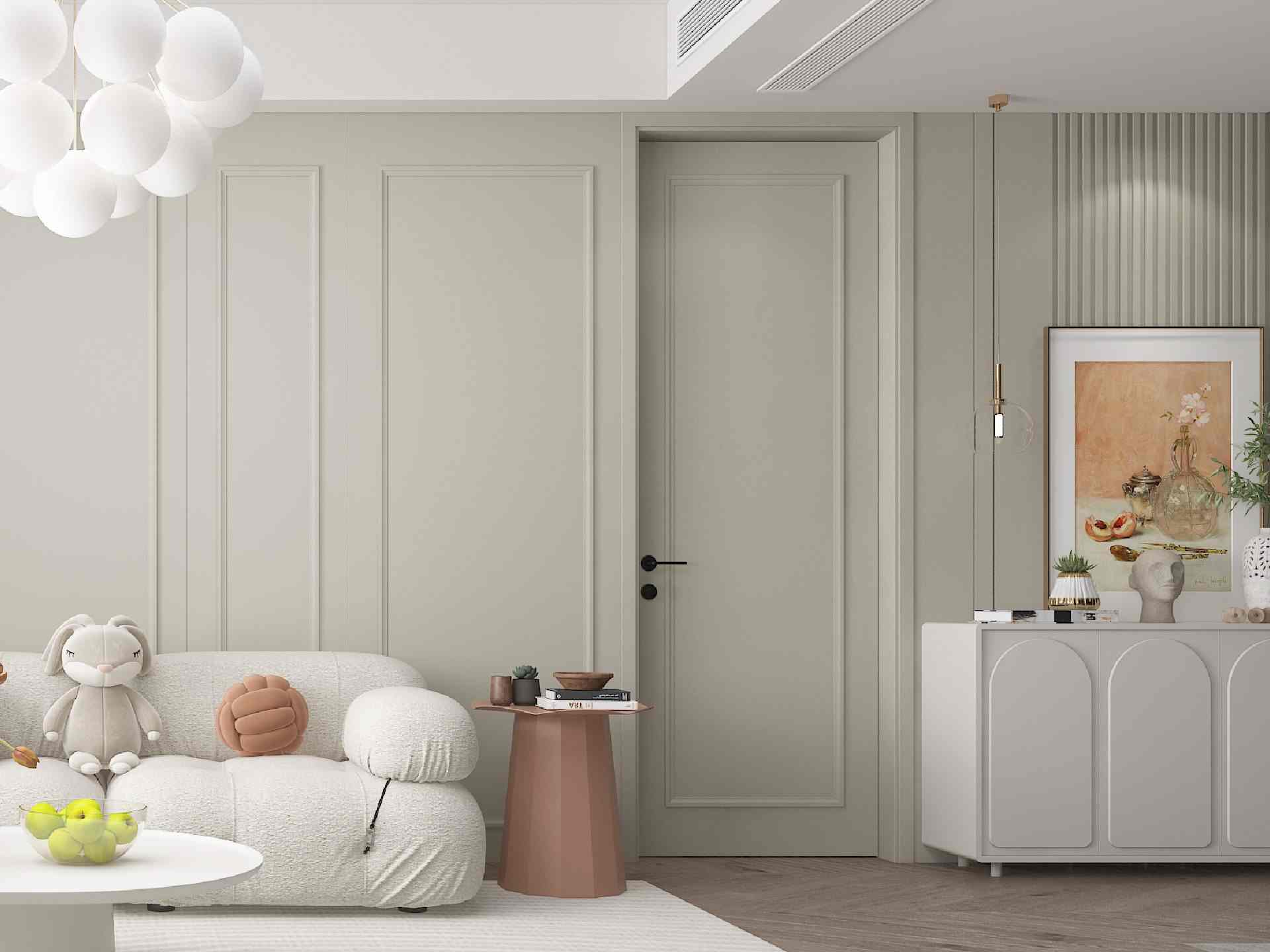 Warm Grey Solid Color PVC Interior Door - XP-5004A