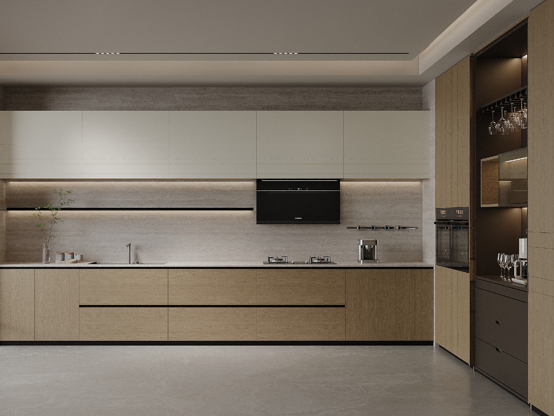 SongDynasty Aesthetics OffWhite & LightOak Kitchen CabinetrySongRealm