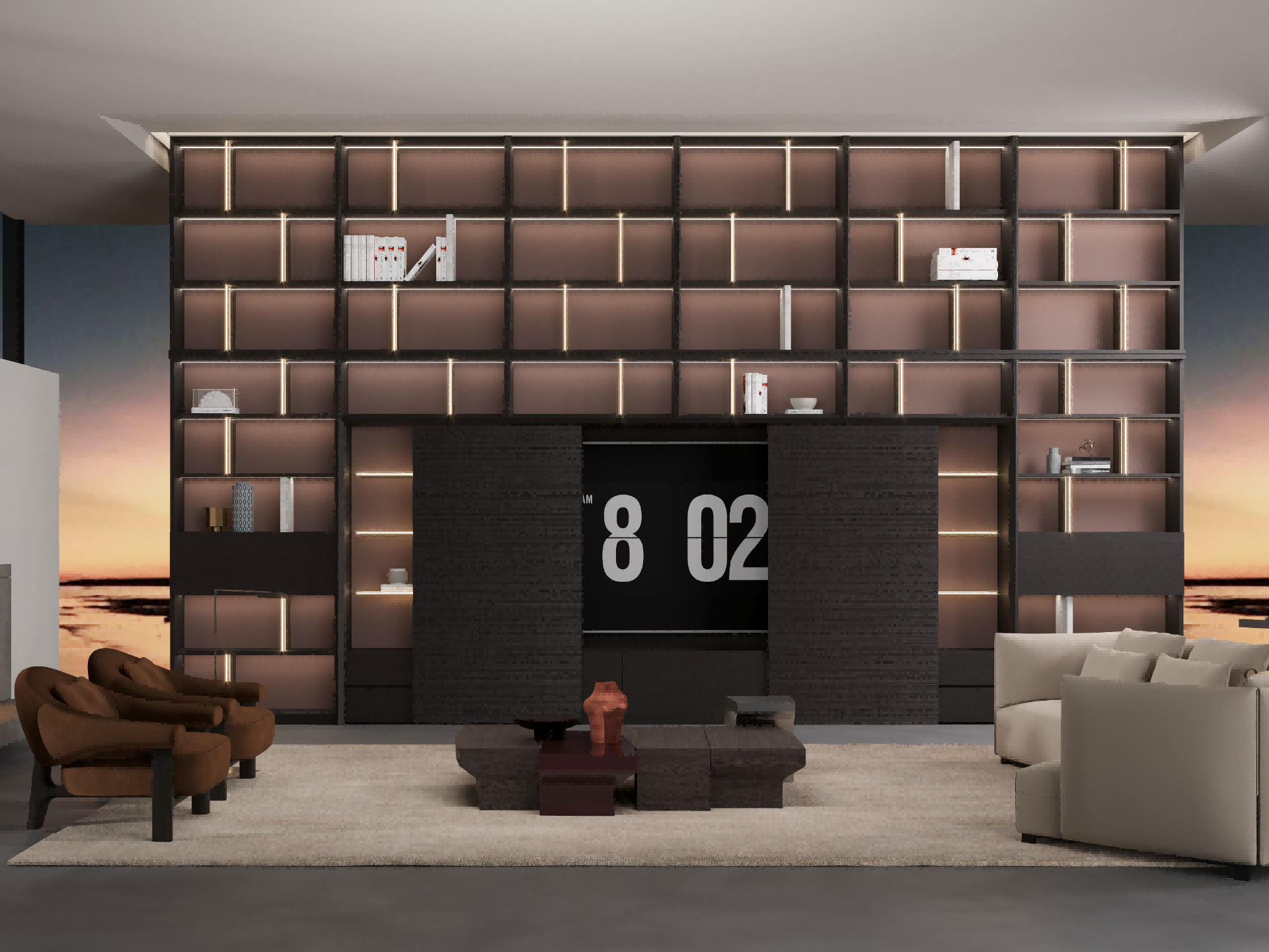 Italian Light-Luxury Dark-Brown-Wood Whole-House Cabinetry - Wild Dream