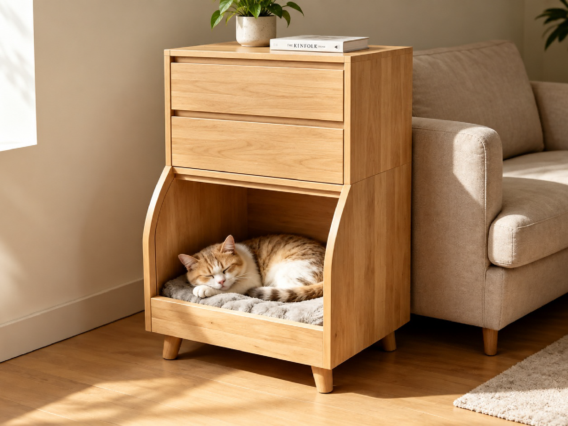 Mid-century Cat Nightstand