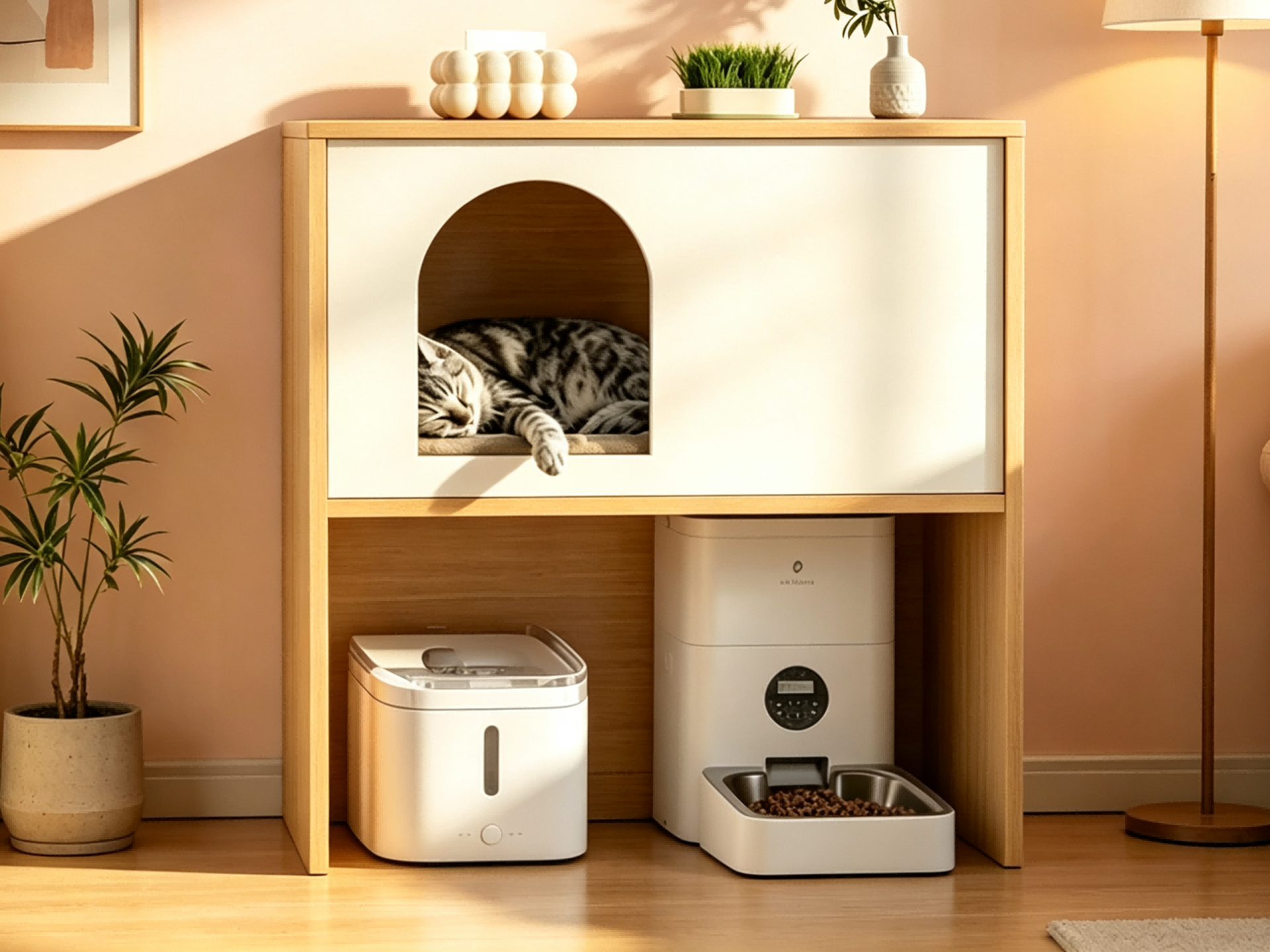 Arch Cat Nook Pet Feeding Cabinet