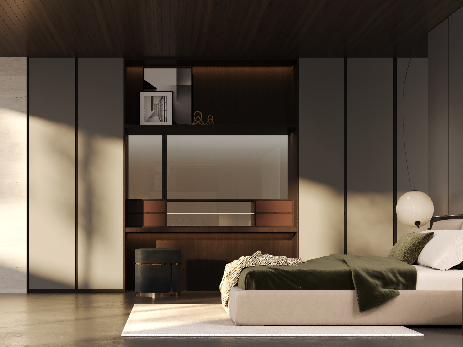 Modern Minimalist Walnut-grey Tone Integrated Whole House Custom Cabinetry - SENYUE