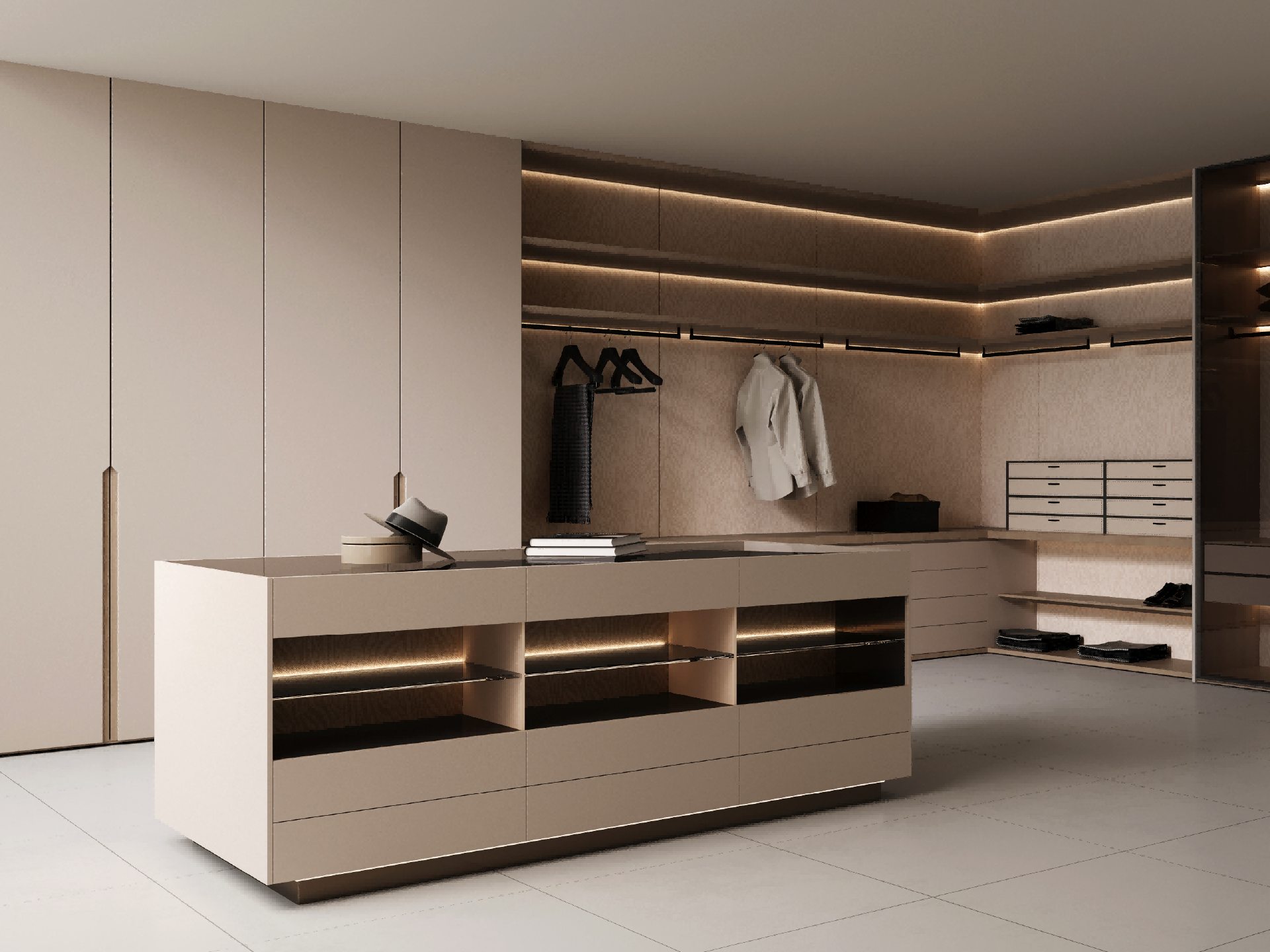 Modern Log-style Light-wood Apricot Tone Integrated Whole House Custom Cabinetry - JIANYUE